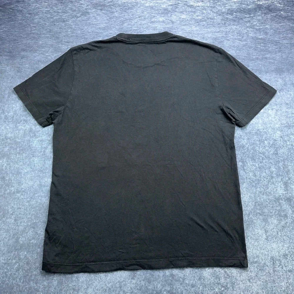 True Religion Mens World Tour Graphic T-Shirt Black White Horseshoe Large